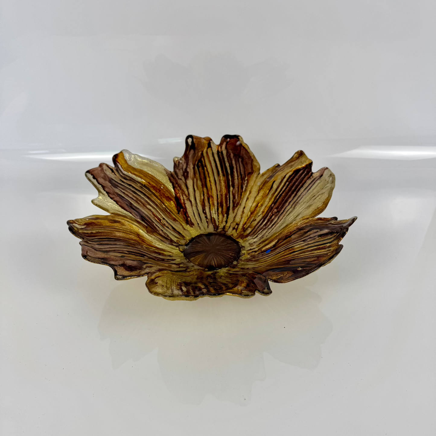 Glasschale Gross - Brown Flower