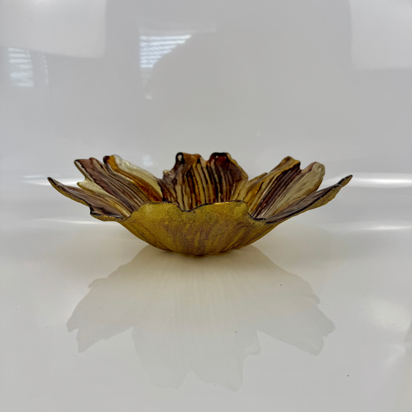 Glasschale Gross - Brown Flower