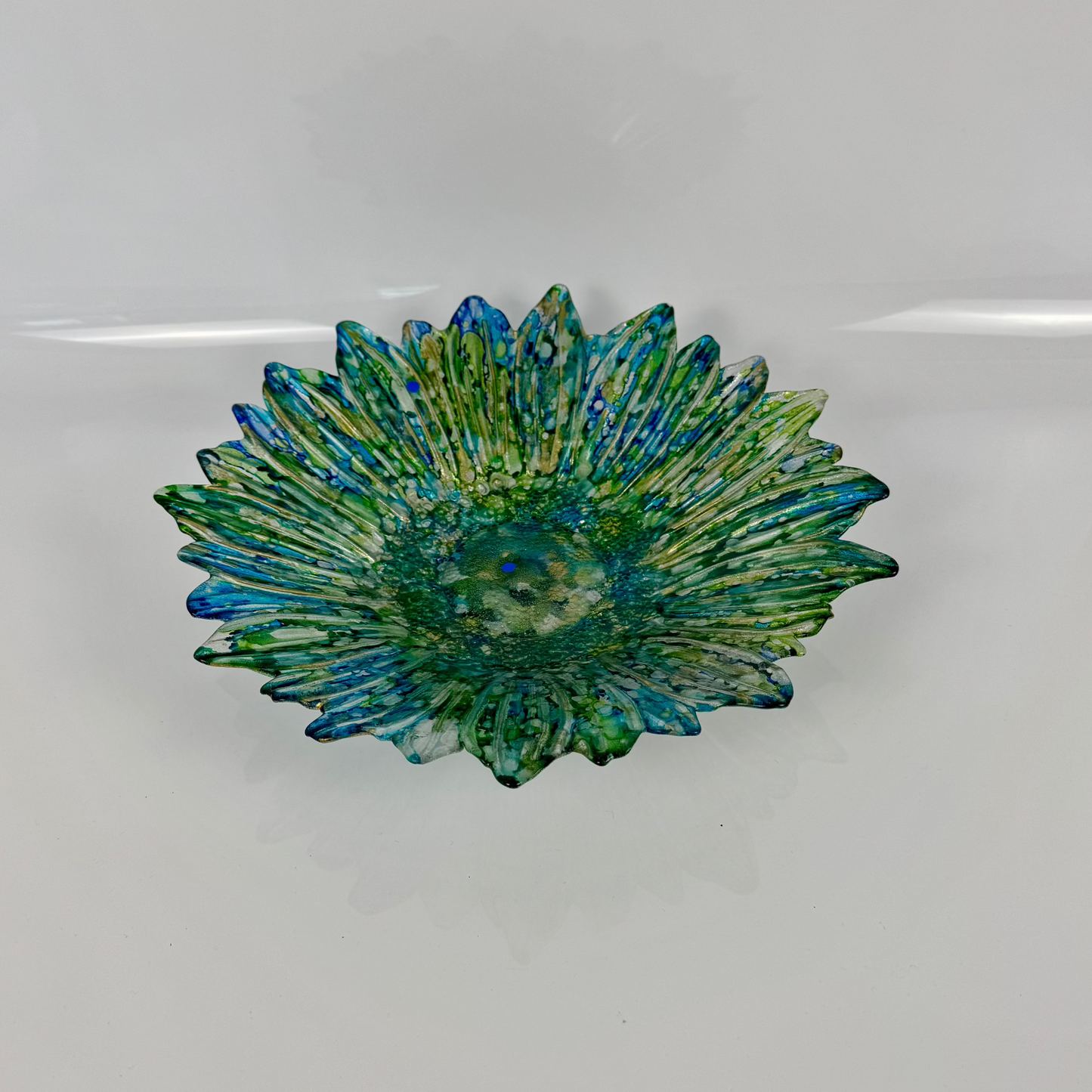 Glasschale Gross - Green Flower