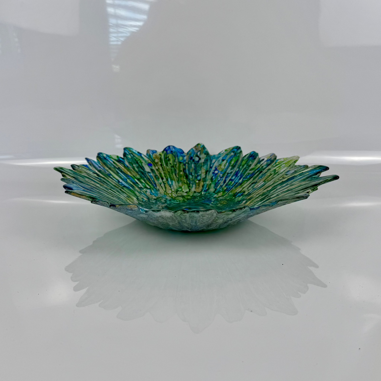 Glasschale Gross - Green Flower