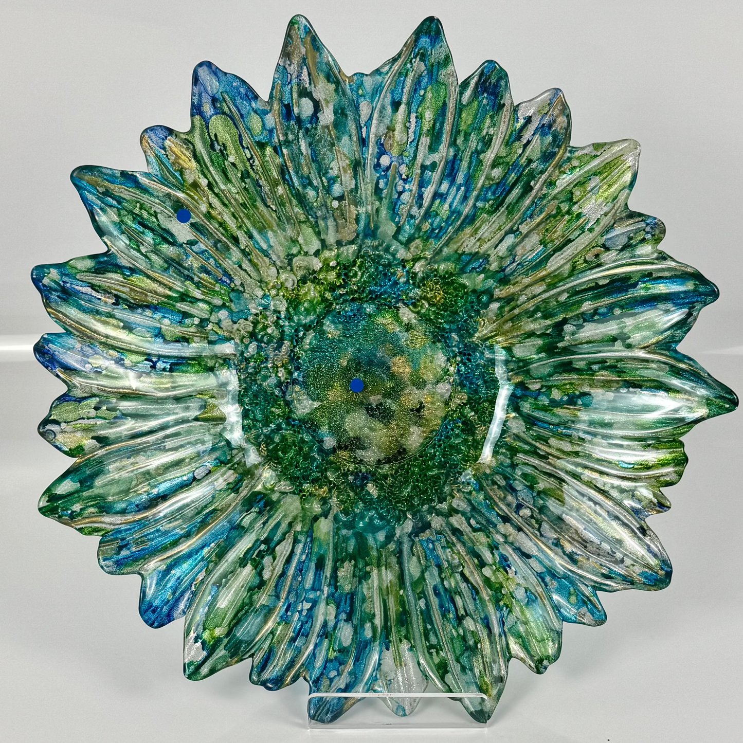 Glasschale Gross - Green Flower